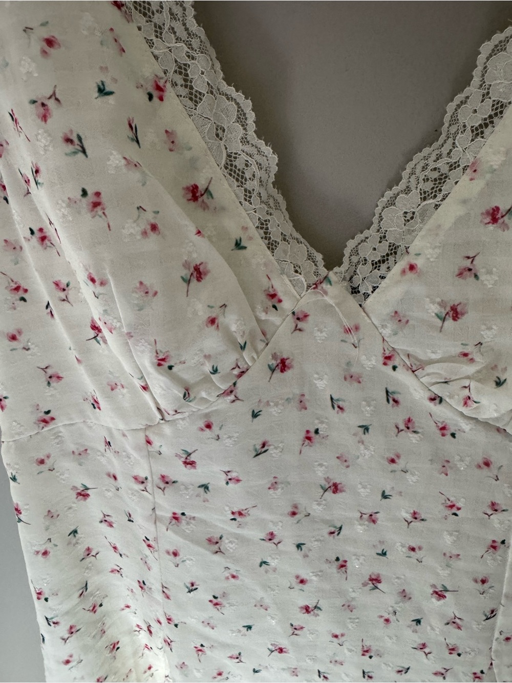 Lulu's White Mini Dress with Pink Floral Print - Picture 5 of 8